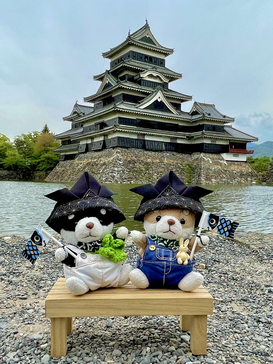 NXuta5JjnHDuEgL's tweet photo. 🎏５月の写真（固定）はこれ
子供の日や端午の節句がある５月は鯉のぼりと兜と「国宝松本城」だね
Little Samurai at Matsumoto Castle.Celebrating Children's Day in style.
#ぬい撮り #photography https://t.co/5Ko8T72tx4