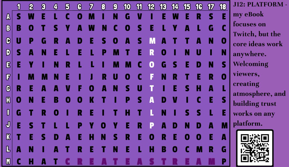 Motivatedtiger's tweet image. A sneak peek into my streaming guide - hidden in a crossword. Most of my tips are for Twitch, but will work for other places too. a.co/d/05PV2D9O
How many words can you find?  #CreateAStream #twitch #upgrade #streaming