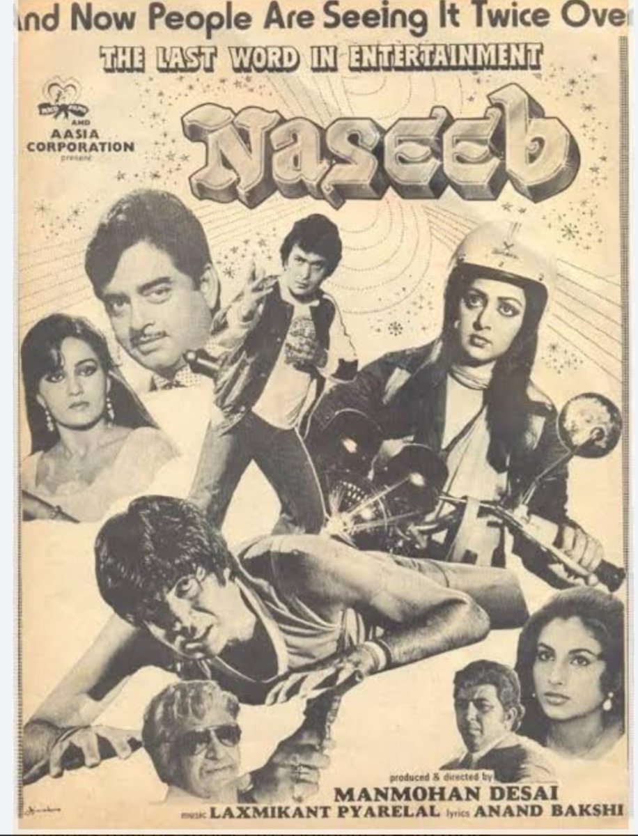 harsimar_bhamra's tweet image. #45YearsOfNaseeb
One of the best &amp;amp; entertaining a Multistarer movie of all time .
Best thing about that movie was its Starcast many - Many Top&amp;amp;popular Heroes &amp;amp;Heroines , Almost every big Villians .
You will rarely find such StarCast
You will never bore from this movie
#Bollywood
