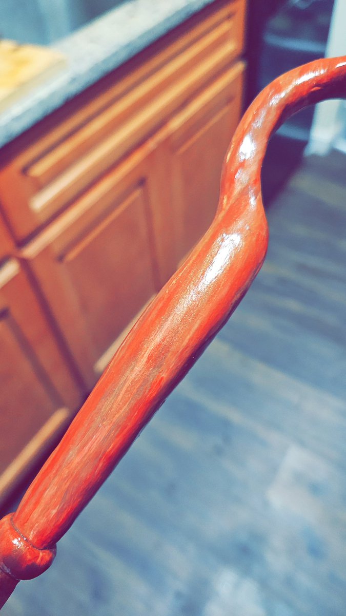 BlackUniGryphon's tweet image. #RuYi handle 

🪄☯️🧙‍♀️🧙🏾‍♂️ My #CustomMade #DIY #WIP #wand #WizardingWorld #Taoist #HarryPotter #sculpy #sculpture #CustomDesign #art #project #ArtProject #painting 
Ancient #Chinese "mu" (wood) also #Vajra