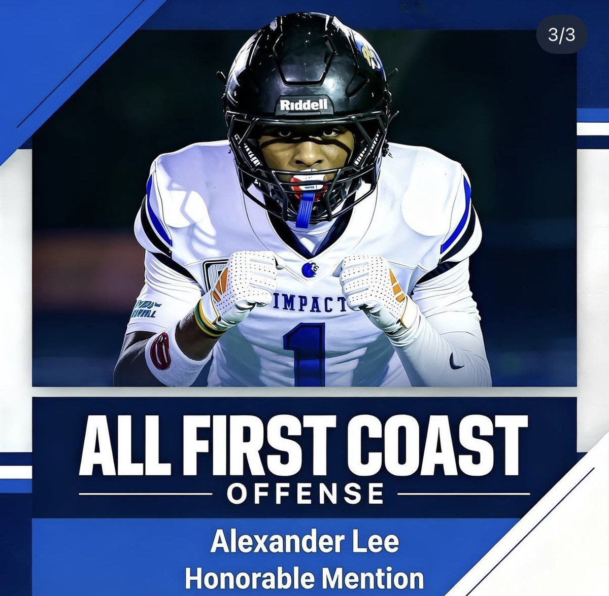 JerrandN's tweet photo. Coaches, you don't want to miss on this kid. He plays at a high level on both sides of the ball.  @alex_chosen12 @ImpactLionsfb https://t.co/4IR7VnMEhP