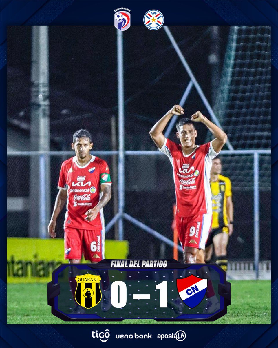 AllSportsPy's tweet photo. !FINAL!: Guarani 0 - Nacional 1. #AperturaPy2026🇵🇾. Fecha 19.

EL GOL⚽: Hugo Adrian Benitez🇵🇾.

🔼3° Nacional
🔽4° Sp. Ameliano

DATO | Nacional🔴⚪🔵 lleva 4 partidos consecutivos sin perder: 2V/2E. https://t.co/mbjto5R0mr