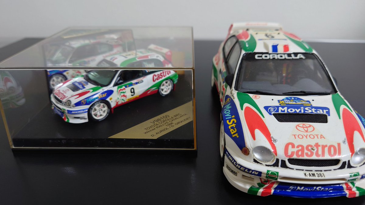 Marveric0306's tweet image. EBBROでは無くVITESSEだけど、WRCのトヨタカローラ WRC
ラリー・カタルーニャの優勝車
これもグランツーリスモ2だったかな

ベース車両は欧州仕様のカローラワゴンらしいけど、その名残はヘッドライトくらいでもはや別車両な気がする
#VITESSE
#WRC