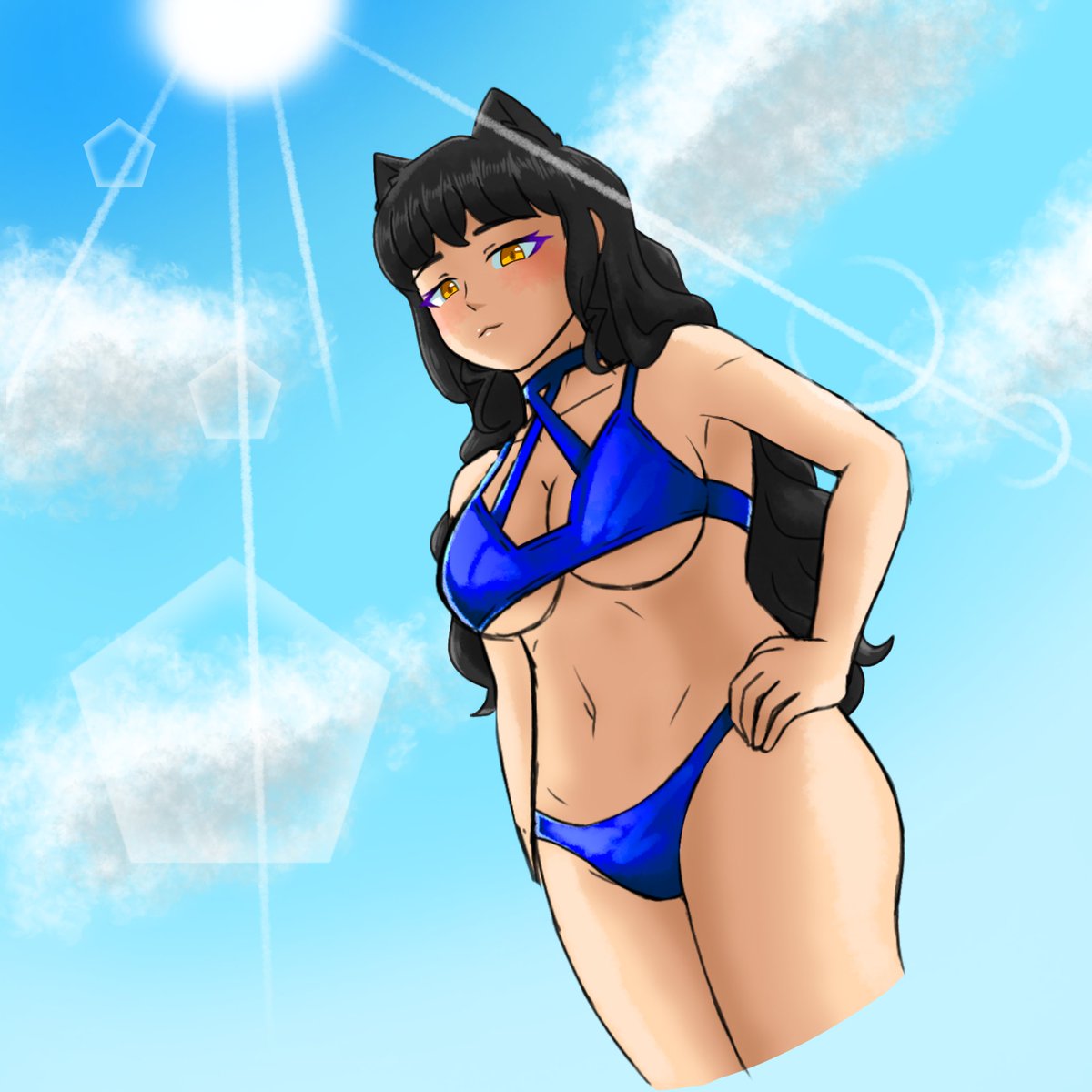 KamenLagann's tweet image. Hey look I'm doing a golden week thing for the first time! (Sodapoppin had me peeked and unlocked some potential in me) #rwby #blakebelladonna