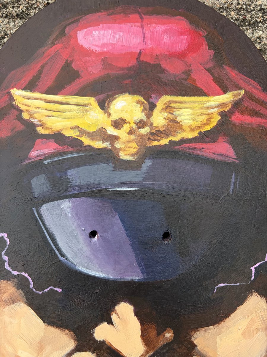 JRwells_'s tweet image. M. Bison custom painted skateboard deck  🎨🛹 #streetfighter #art
