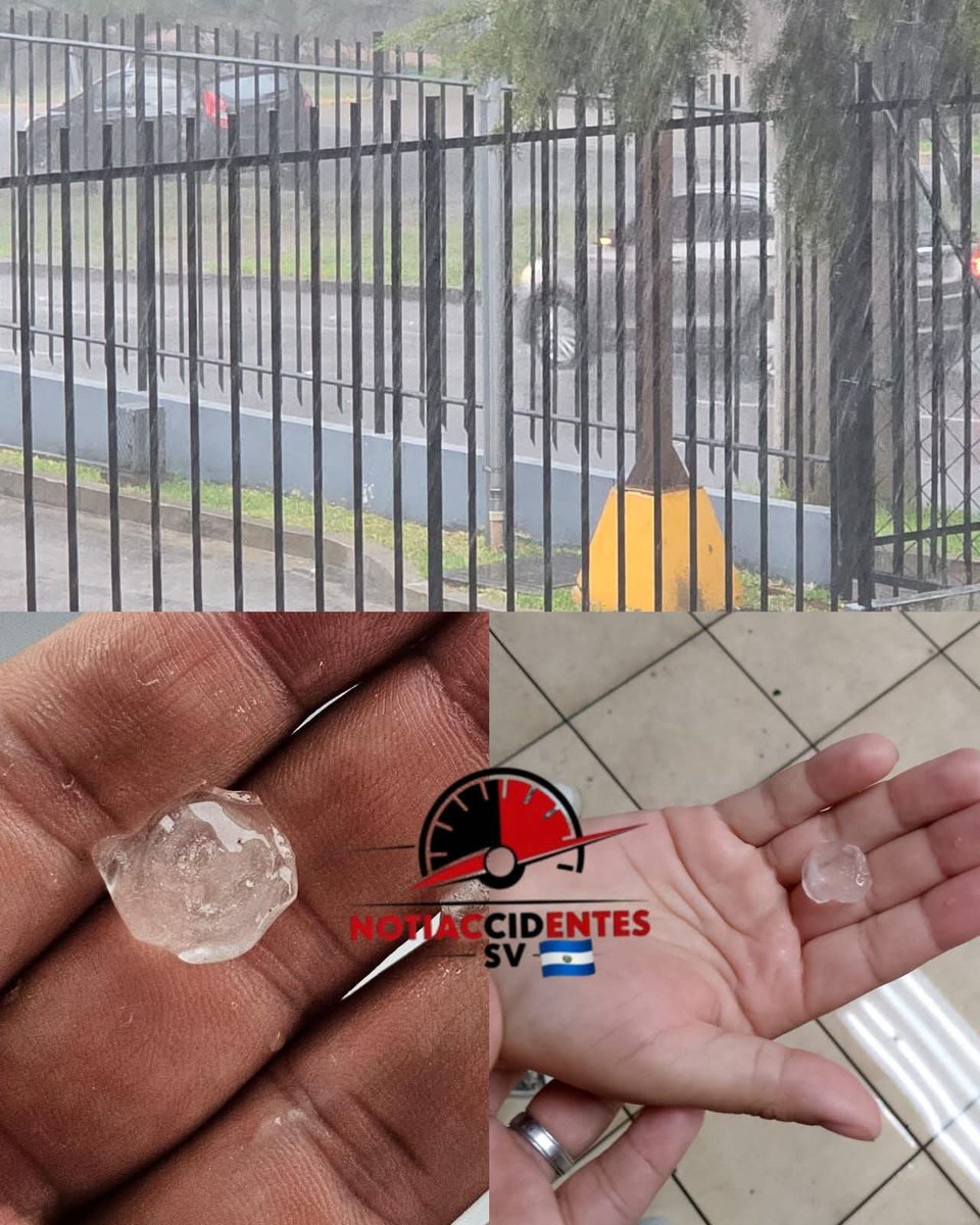 alertanoti's tweet photo. LLUVIA CON GRANIZO SORPRENDE EN SANTA TECLA 

Una fuerte lluvia acompañada de granizo se registra en Santa Tecla, La Libertad, durante la tarde de este domingo 3 de mayo. https://t.co/RmKSKvzhvU