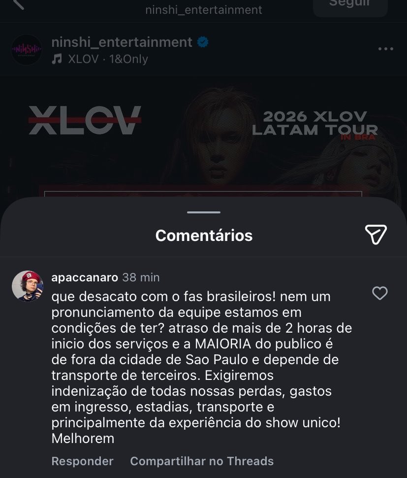 ok estao falando que foi cancelado real oficial e vai ter nova data em novembro #xlov so tenho isso pra falar