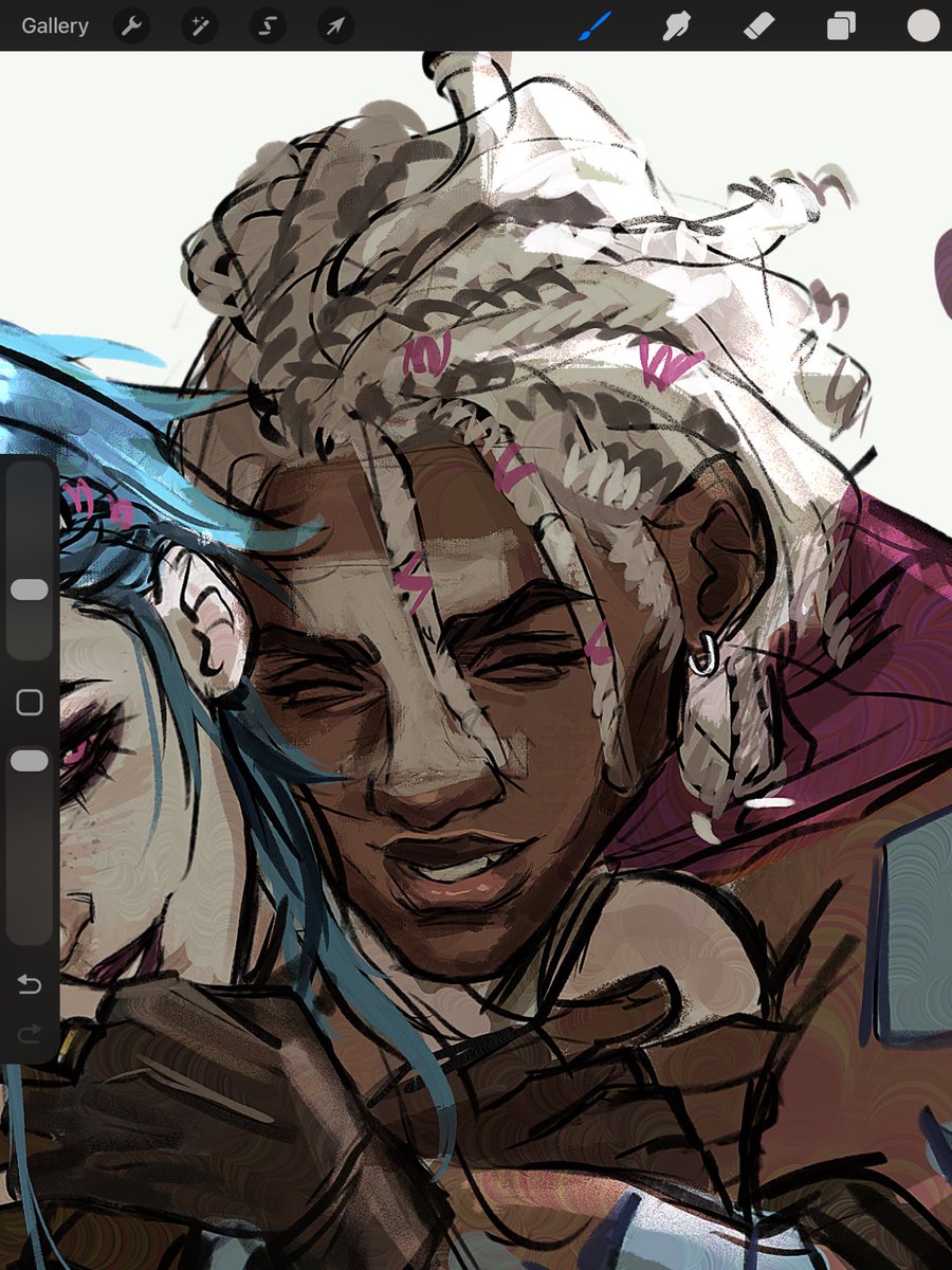 My new obsession is drawing ekko smiling and being happy around Jinx