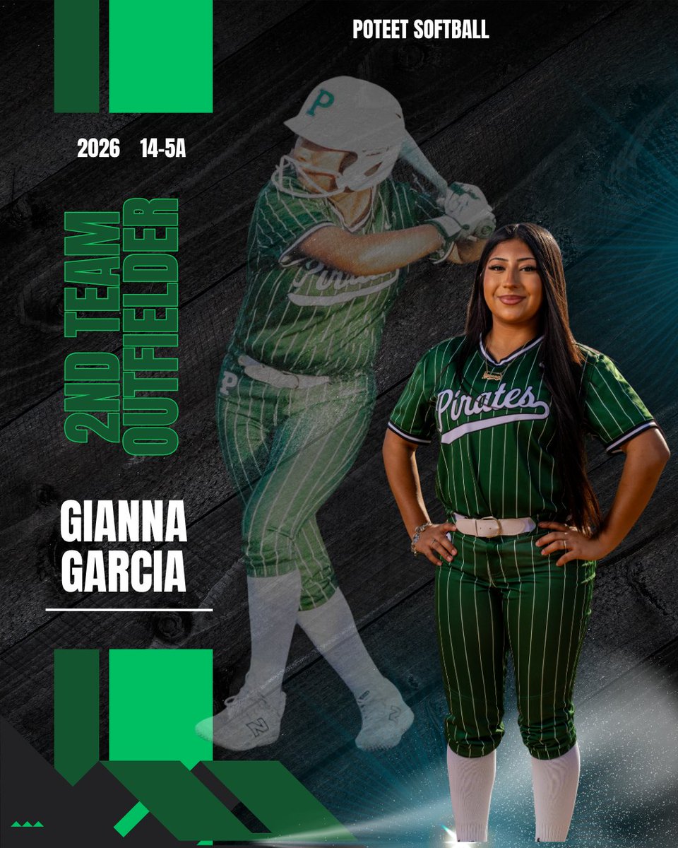 PoteetSoftball's tweet photo. Lots to celebrate in 2026
14-5A
2nd Team Outfield 
Honorable Mention
💚🏴‍☠️🥎 https://t.co/xuzzn6JgeL