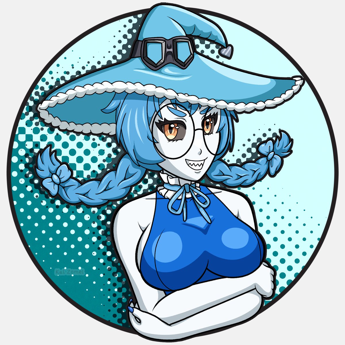Bust-Up illustration of Yomi Quinnley [CM]
Client told me the frame makes her look like the Wendy's logo, and I find the coincidence funny.  
#YomiQArt