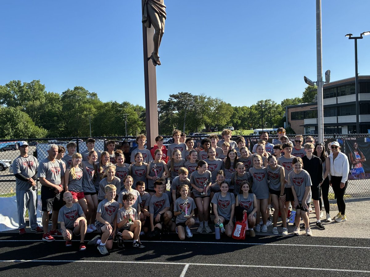 PoPCardinals's tweet photo. The Prince of Peace Track Team with an outstanding performance at the CYO Championship yesterday.  The 5th Grade Boys and Girls, the 6th Grade Girls, the 7th Grade Boys, and the 8th Grade Boys and Girls all won their divisions!  Great job kids! https://t.co/383ICnuFpd