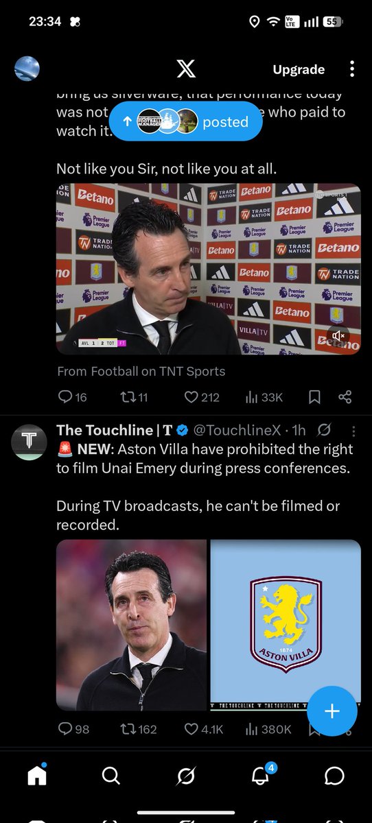 SiD996's tweet photo. @TouchlineX This post is literally below a post of press conference after today's match ....... https://t.co/A0ColSiKZY