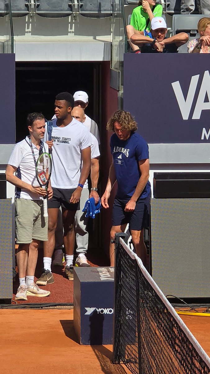 TennisMediaHype's tweet image. Greek #1 Stefanos Tsitsipas (World #3 high) practiced on Center Court at Foro Italico in Rome, Italy (with Perricard)

Sunday May 3, 2026

Ahead of #IBI26 ATP Masters 1000 claycourt tennis tournament where Stef has been a finalist before 

Jasmine Paolini cameo

📸 Rosella Rome