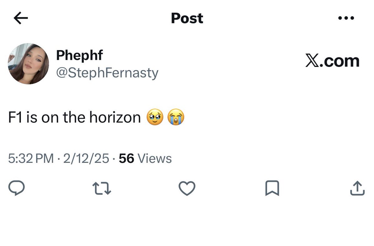 StephFernasty's tweet photo. Guys, I made it to F1. Don’t give up on your dreams. https://t.co/9GdebRp3cM