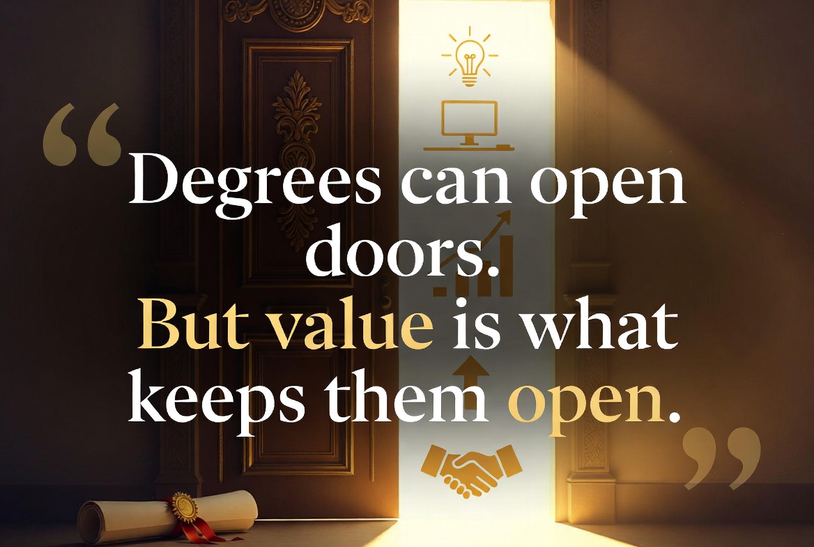 martinlevi's tweet image. Degrees can open doors.
But value is what keeps them open.

#Career #Success #ValueCreation