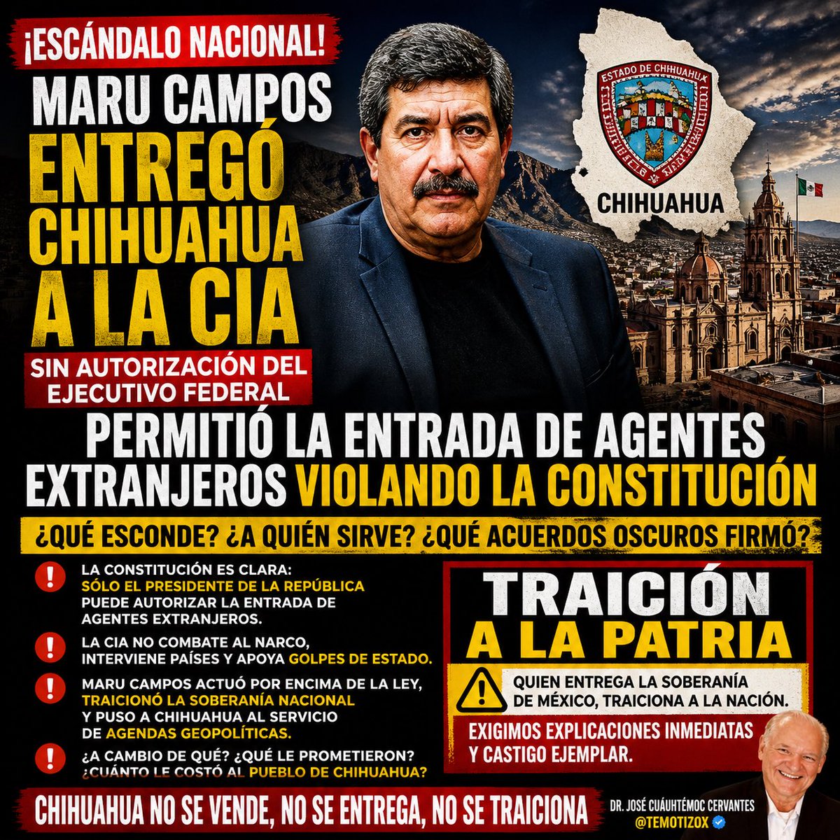 CHIHUAHUA NO ES TERRITORIO DE SOMBRAS

Lo que detonó la declaración de <a href="/Javier_Corral/">Javier Corral Jurado</a>  no es un pleito menor. Es una pregunta que incomoda al poder: ¿quién decide qué ocurre en materia de seguridad dentro de Chihuahua?

Cuando se habla de operativos con posible componente