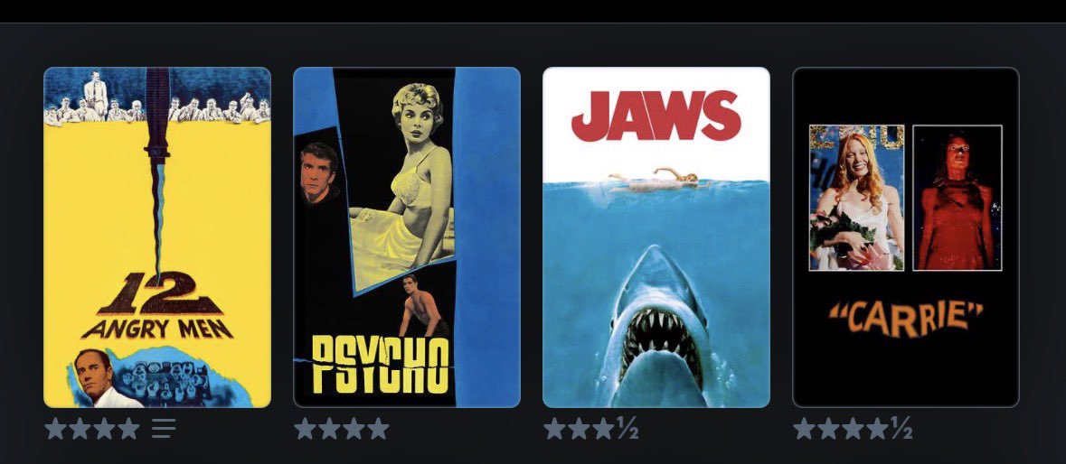 poppyheadthem's tweet photo. 4 oldest movies on my letterboxd vs 4 newest https://t.co/IS78RN8Xcw