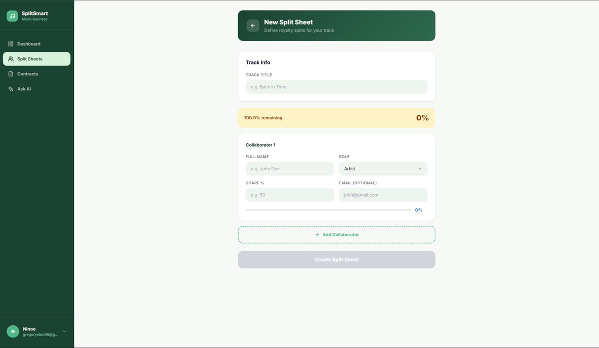 Official_ninoo_'s tweet image. Imagine an app built for independent musicians, producers, and songwriters who want clarity, control, and confidence in every deal.
Built an app that helps with contracts with @anything for the #anythingRemixathon by @contra
