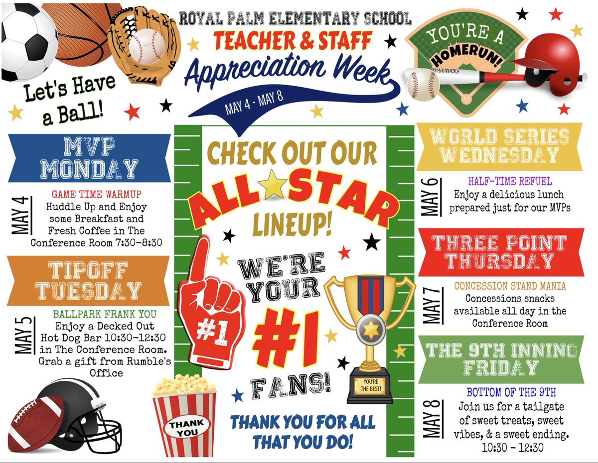 rumble_marie's tweet photo. My favorite week of the year has officially arrived - Teacher Appreciation Week at @RPEMuseumMagnet! 🎉
@RPE_AP and I kept the tradition going with our annual Friday kickoff, revealing this year’s theme to our MVPs. Let the celebration begin! @BcpsSto @VHudgeSTO https://t.co/9nzOy1ExJA