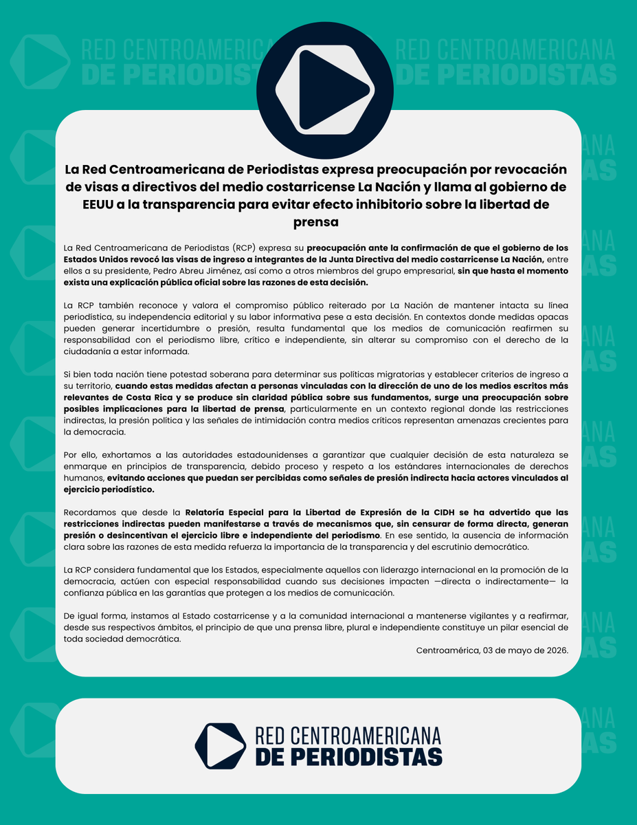 Red Centroamericana Periodistas, ARCP tweet media
