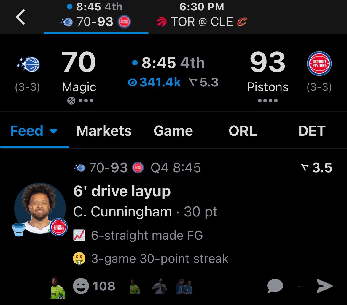 trevgotapick's tweet image. $50 TO A ❤️🔄 IF DMITCH DOES HIS JOB TONIGHT 🫡 

• Cade O 28.5 PTs✅✅✅
(-125 @ NV) #DetroitBasketball  

Another 30 ball from Cade to close the series, and the 3pm, cade v banchero was a movie 🪜💪🏻

#playerprops #gamblingx