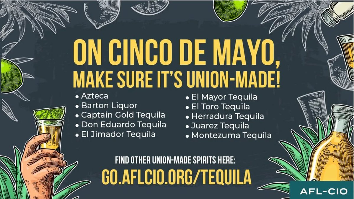 stllaborcouncil's tweet image. Make sure there's something #UnionMade in your glass this Cinco de Mayo! #BuyUnion #Solidarity