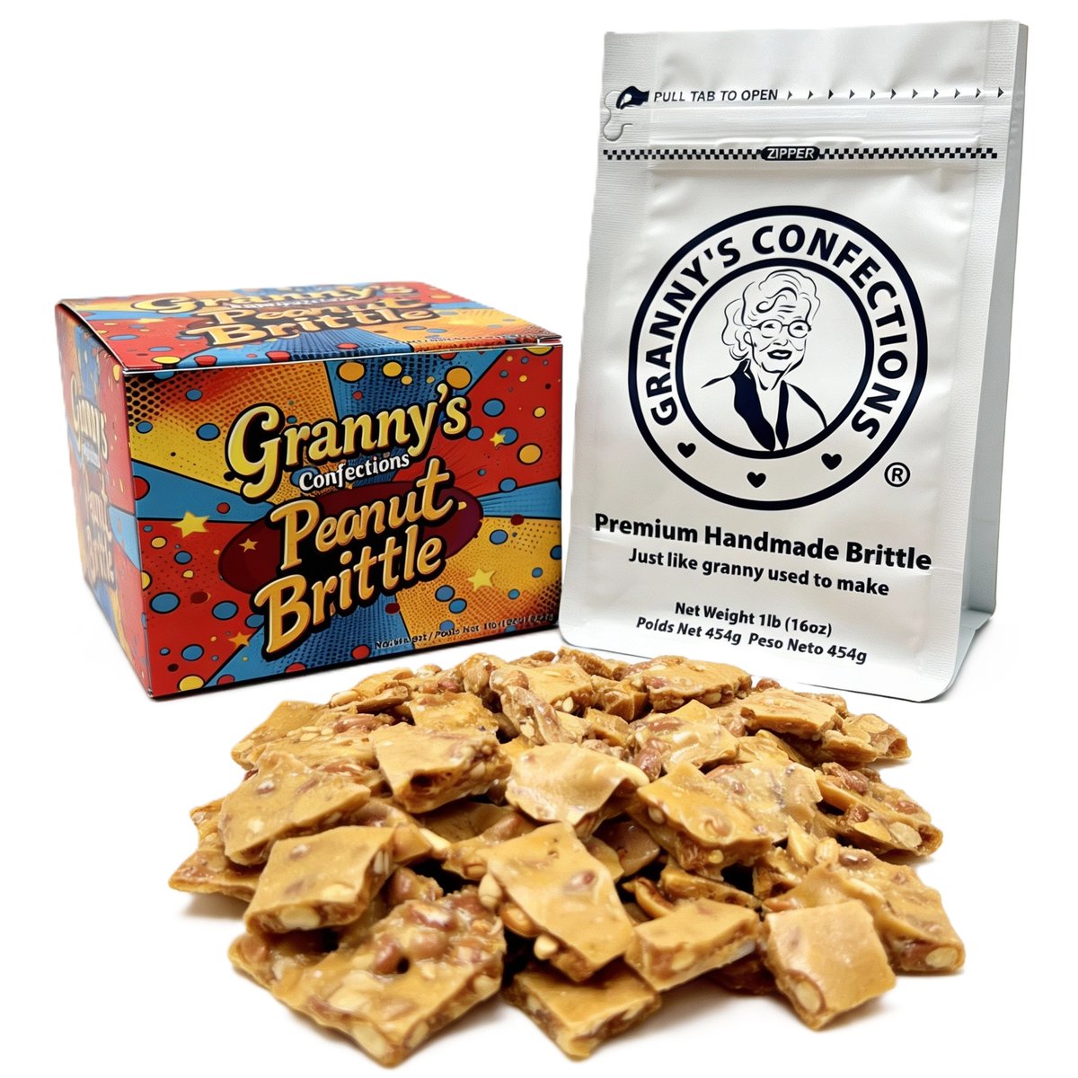 grannysconfect's tweet photo. Granny's Confections can be ordered on Amazon, and Prime Members get FREE DELIVERY.  Handmade peanut brittle just like granny made. Gluten-Free. Shop now at https://t.co/XU4jbbJNCG https://t.co/qwfusqcgCn