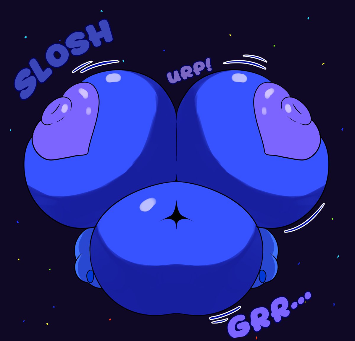 Kantuspaints's tweet photo. First attempt with blueberry : D https://t.co/GhiQEDCPIu