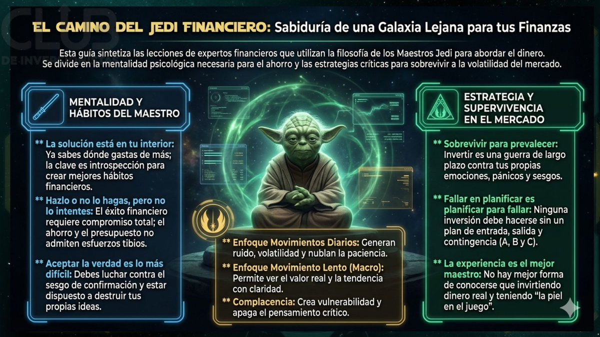 Feliz lunes ☕️

“Entrénate a ti mismo para soltar todo aquello que temes perder.”
— Yoda, Star Wars

En trading y en la vida, el apego cuesta caro.
Cuando operas con miedo a perder… ya estás perdiendo.

Empieza la semana ligero.
Sin miedo. Sin apego. Con claridad.
#StarWars