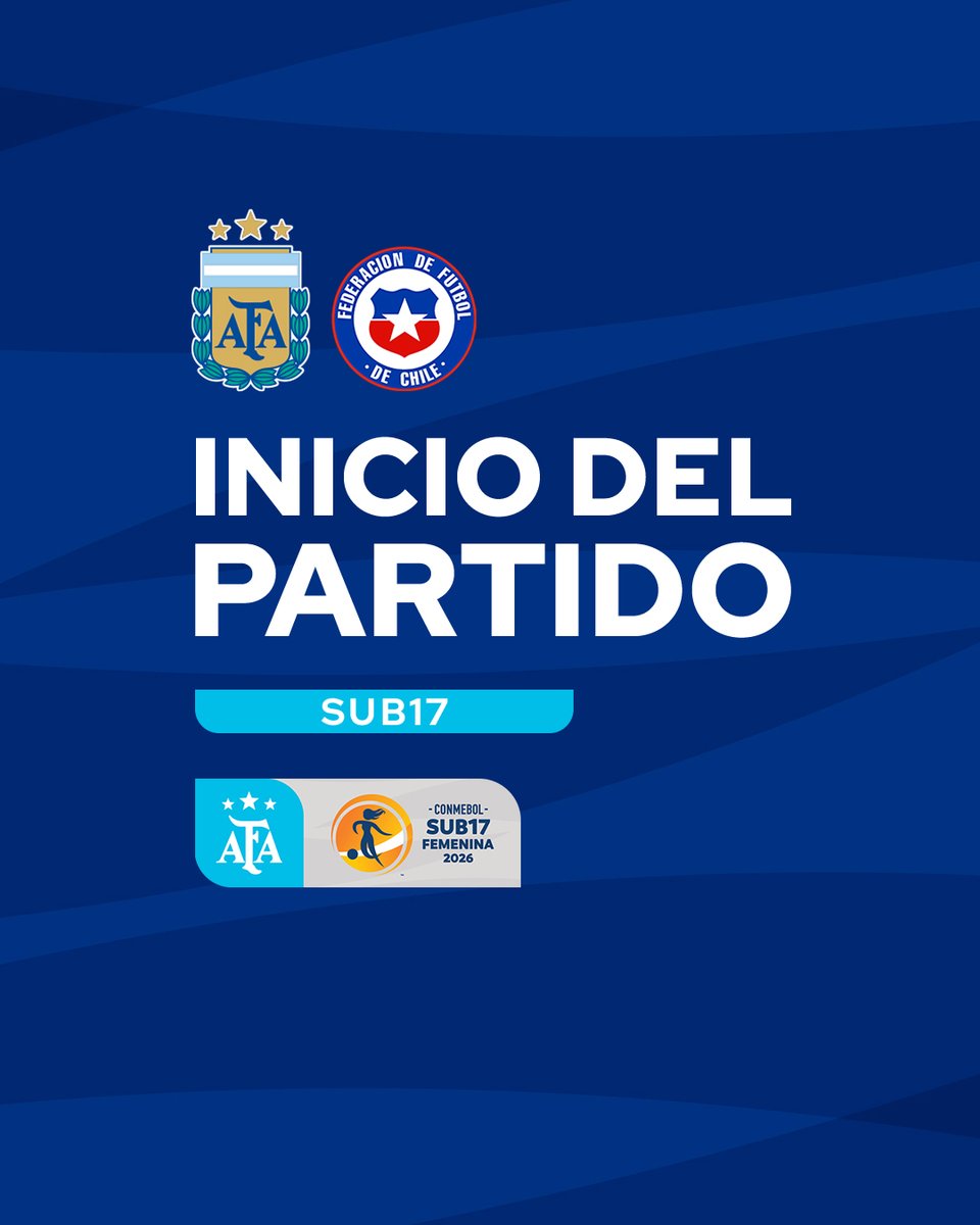 Argentina's tweet image. 🏆 #Sub17Fem

⚽ #Argentina 🇦🇷 🆚 #Chile 🇨🇱 

👉 ¡Comenzó el partido! 

¡#VamosArgentina! 🤜🤛