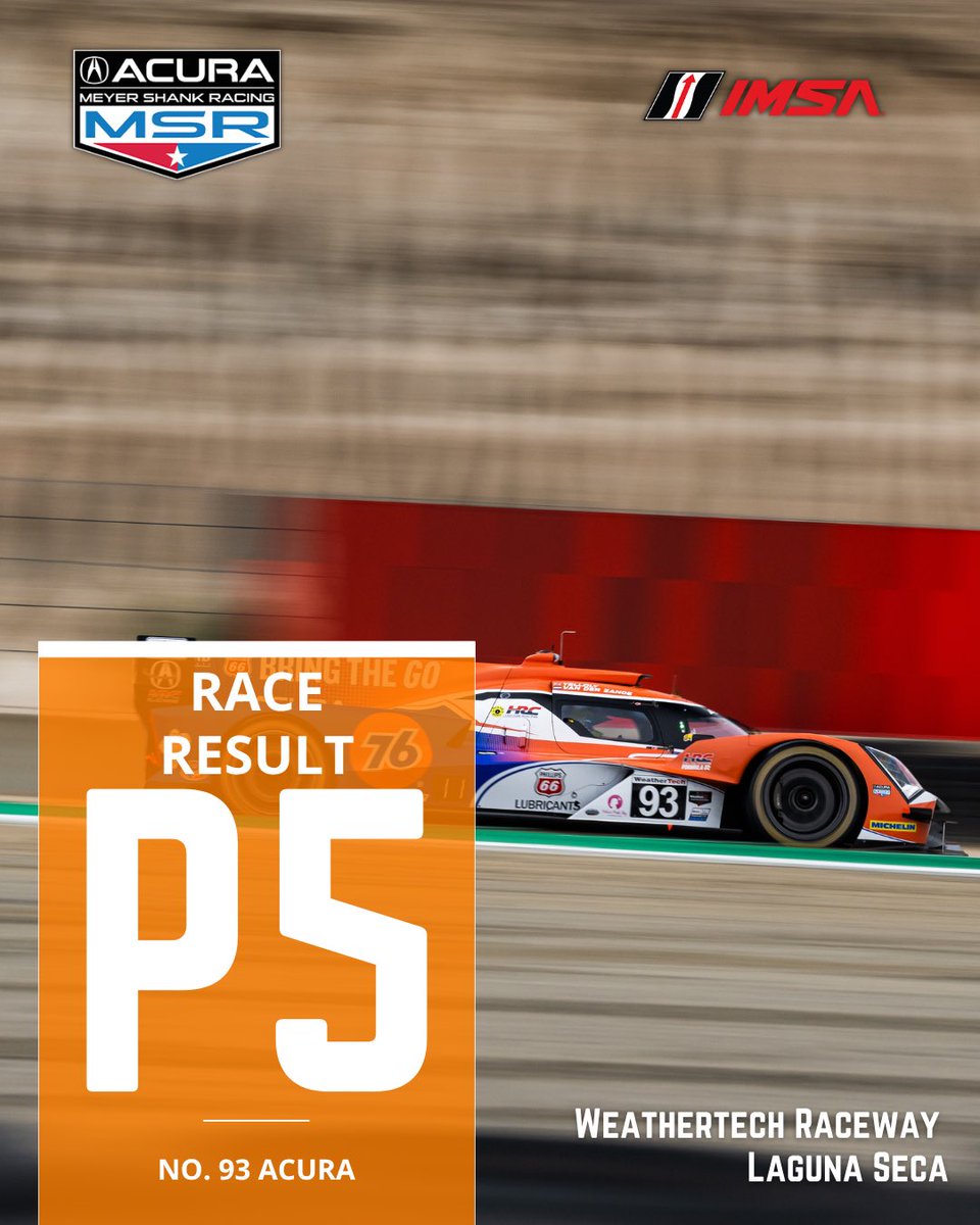 MeyerShankRac's tweet image. The Acura ARX-06s round out the top 5 at Laguna Seca.

#LagunaSeca // #IMSA // #Acura