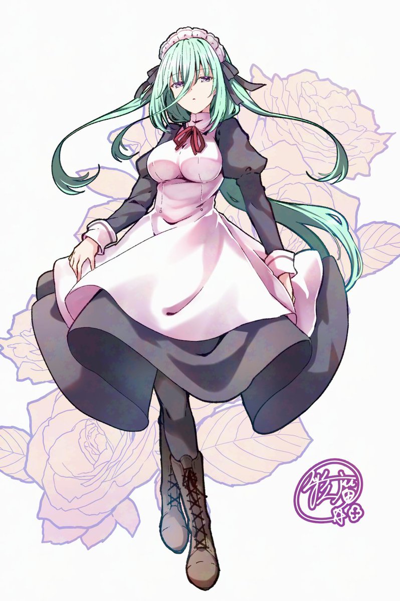 「本日のお題が「#緑」なので。 我が家の創作キャラでは緑系統の髪の子は何人かいる。」|星華　彩二魔＠100日チャレンジ中のイラスト