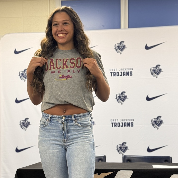 EastJacksonCS's tweet photo. Congratulations to Senior Kholee Sajdak! She signed with Jackson College Jets where she will continue her basketball career! We are so proud of you Kholee! 

#TrojanProud #LookEast #TrojanToJet https://t.co/eH3h0p6BMp