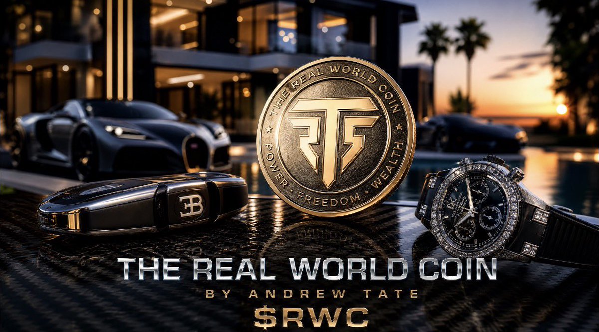RealWorldC2026's tweet image. Elevate your game. “The Real World Coin” by Andrew Tate isn’t just a token, it’s a statement. Experience the pinnacle of luxury and financial freedom. Join the movement. #TheRealWorldCoin #RWC #AndrewTate #LuxuryLifestyle