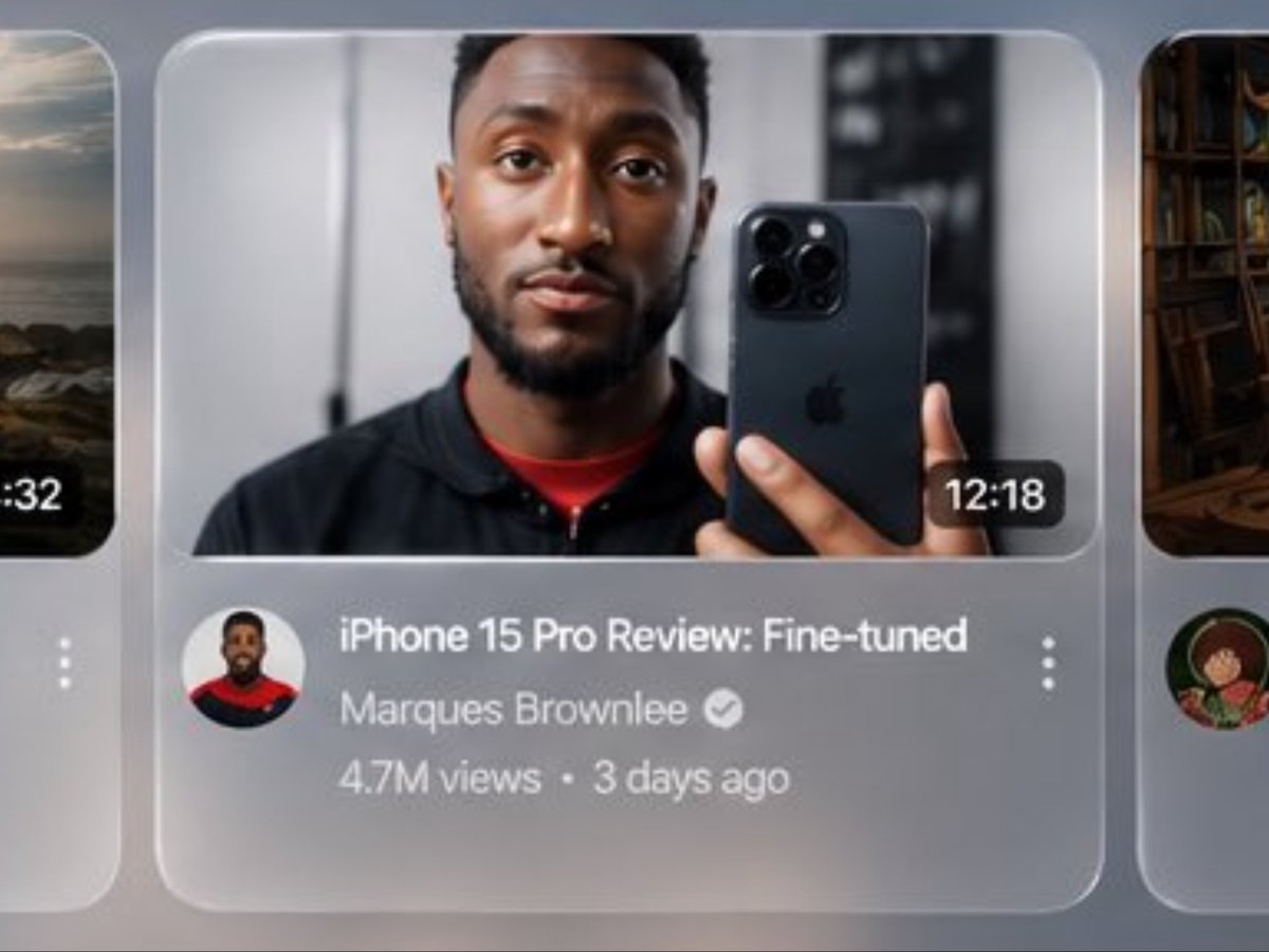 LetsSync1's tweet photo. @samfordiow @wahab_twts Just no!
This isn't @MKBHD 
His face isn't right, his icon isn't right, it's sadly just an AI's attempt at being fed images of him, and someone's lame attempt as getting noticed when an AI did the work for them. 

If you want to design an Apple-Designed YouTube, do the work! https://t.co/L0RSHJEyE1