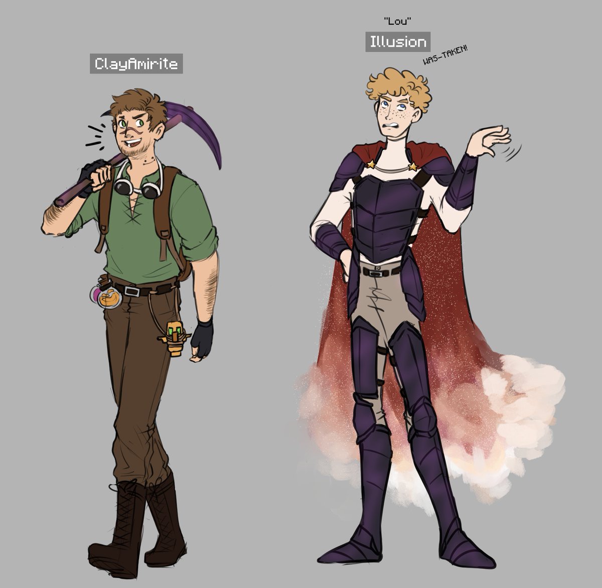 freyfalling's tweet photo. #discduo role swap au! instead of dream and tommy, meet clay and lou :) https://t.co/SawPWPKdUw