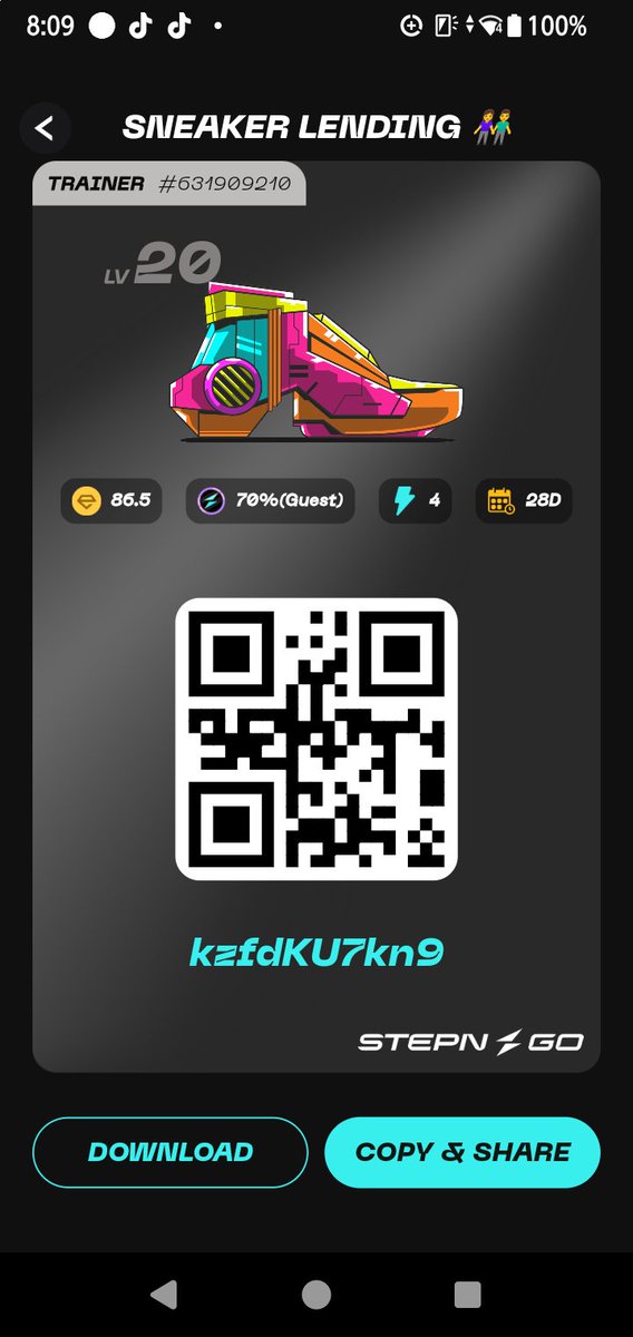 rrranchoooo's tweet photo. guest募集します！

👟Trainer Lv20 E86.5
⚡️毎日4エナ（20分)
🗓️4週間
💰ゲスト報酬70%
🔑kzfdKU7kn9

#STEPNGO
#STEPN
#FSL https://t.co/WNuykO9azG