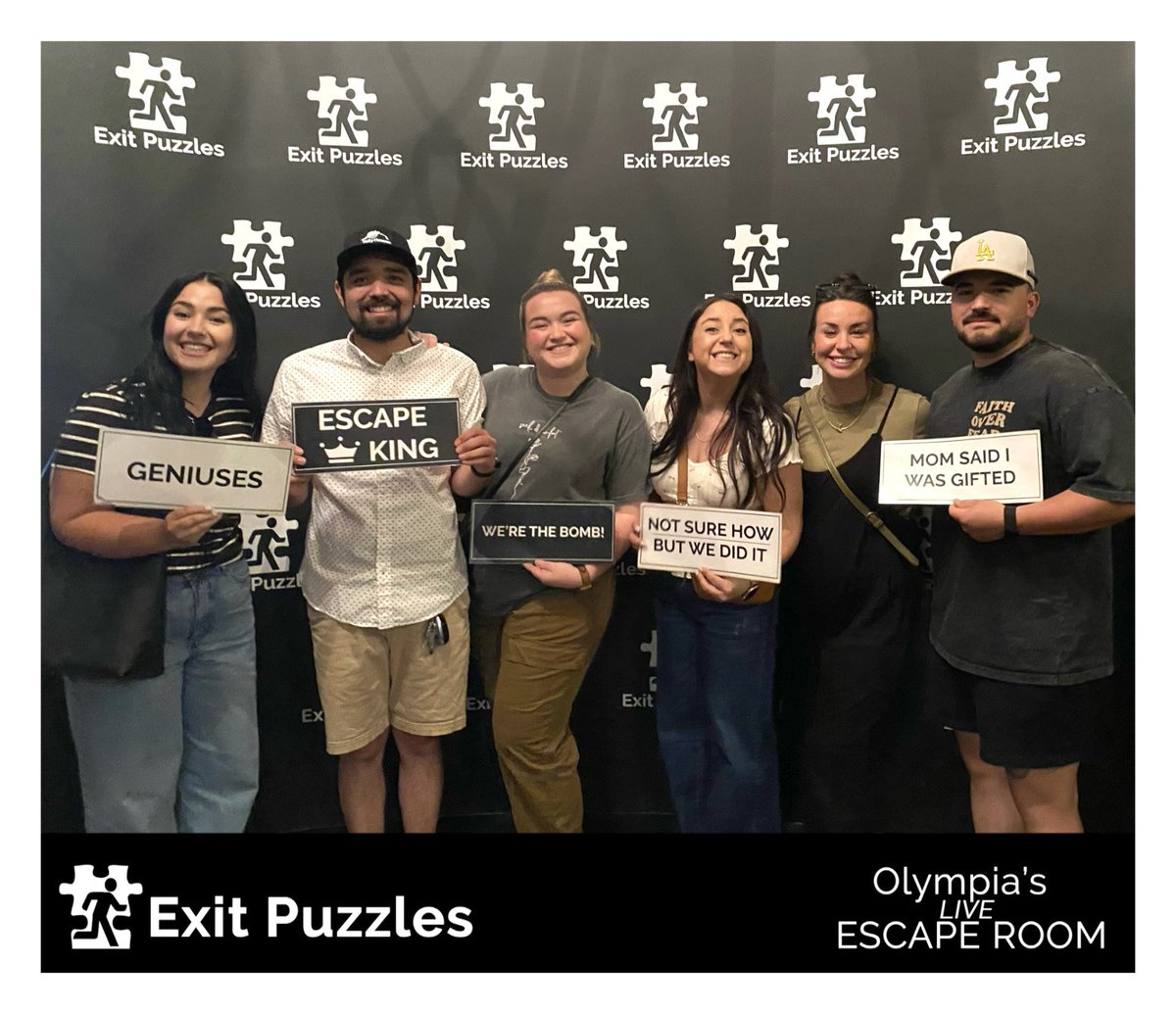 ExitPuzzles's tweet image. Escaped with just 23 seconds remaining! Yikes! Fantastic teamwork everyone! Doesn’t get much closer than that 😜

ExitPuzzles.com - Olympia Escape Room 

#EscapeRoom #EscapeRooms #Olympia #WashingtonState
