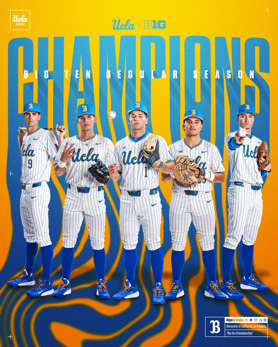 This time 𝐢𝐭'𝐬 𝐚𝐥𝐥 𝐨𝐮𝐫𝐬 😉

For the second straight season, the Bruins have captured the <a href="/B1Gbaseball/">Big Ten Baseball</a> Regular Season Title! 🏆

#GoBruins