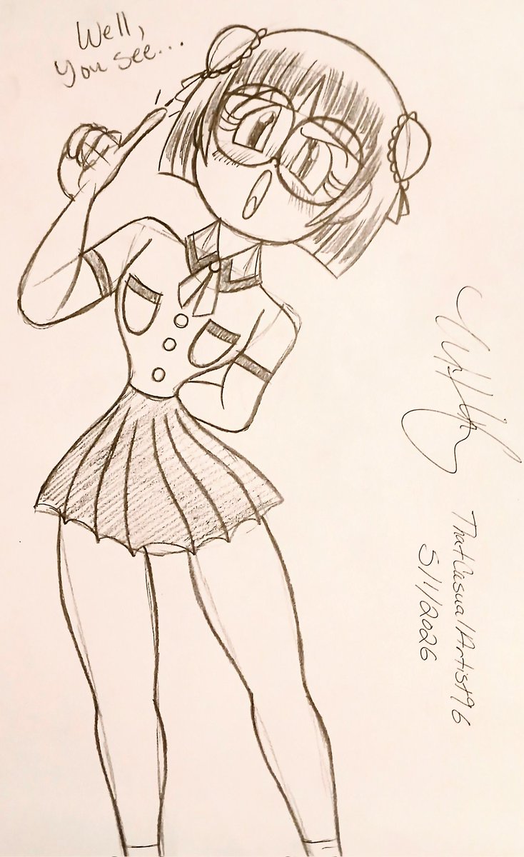 casualartist96's tweet image. Nnneeeeerrrrrrrd!!

Starring my OC Lucy Liangdou. This character is 9 and a 1/2 years old and her race is asian, with her family being from The Republic of China a.k.a   Taiwan 🇹🇼 .

#OC #traditionalart #kawaii #meme #nerd