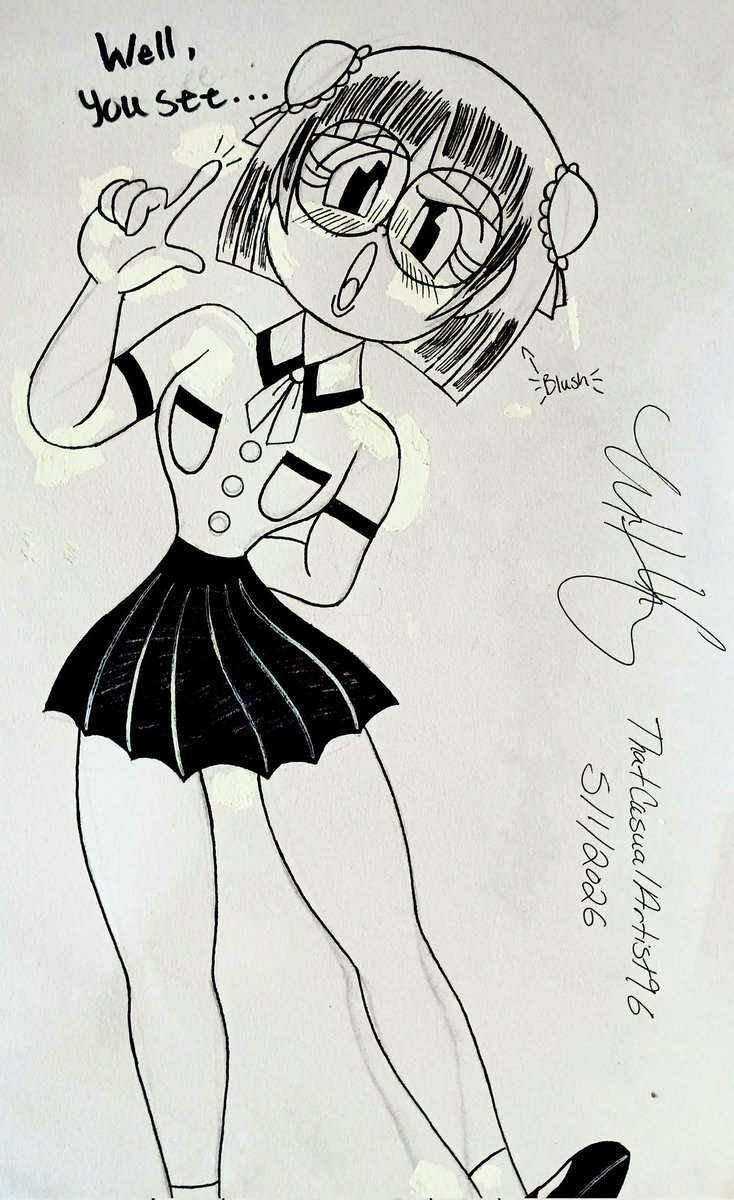 casualartist96's tweet image. Nnneeeeerrrrrrrd!!

Starring my OC Lucy Liangdou. This character is 9 and a 1/2 years old and her race is asian, with her family being from The Republic of China a.k.a   Taiwan 🇹🇼 .

#OC #traditionalart #kawaii #meme #nerd