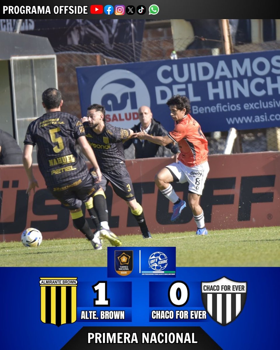 programaoffsid3's tweet photo. ⚽️ Fue 1 a 0 en Isidro Casanova, con gol de Santiago Vera sobre el final del partido. En un encuentro donde For Ever no mereció perder, terminó pagando caro una distracción en el fondo. Mathías Silvera vio la roja en el equipo chaqueño.

https://t.co/jzAdlXmiJy https://t.co/VX65kkiBB1