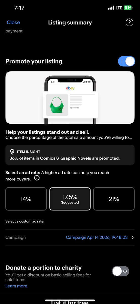 bitchcrymoan's tweet photo. @eBay extortion. Plain and simple extortion.  Now you suggest 17.5 to 21% getting ridiculous. Your live sales are a joke, sellers canceling when they can’t sell it for high enough. Your servers can’t handle the traffic they keep crashing. https://t.co/HyehARhiid