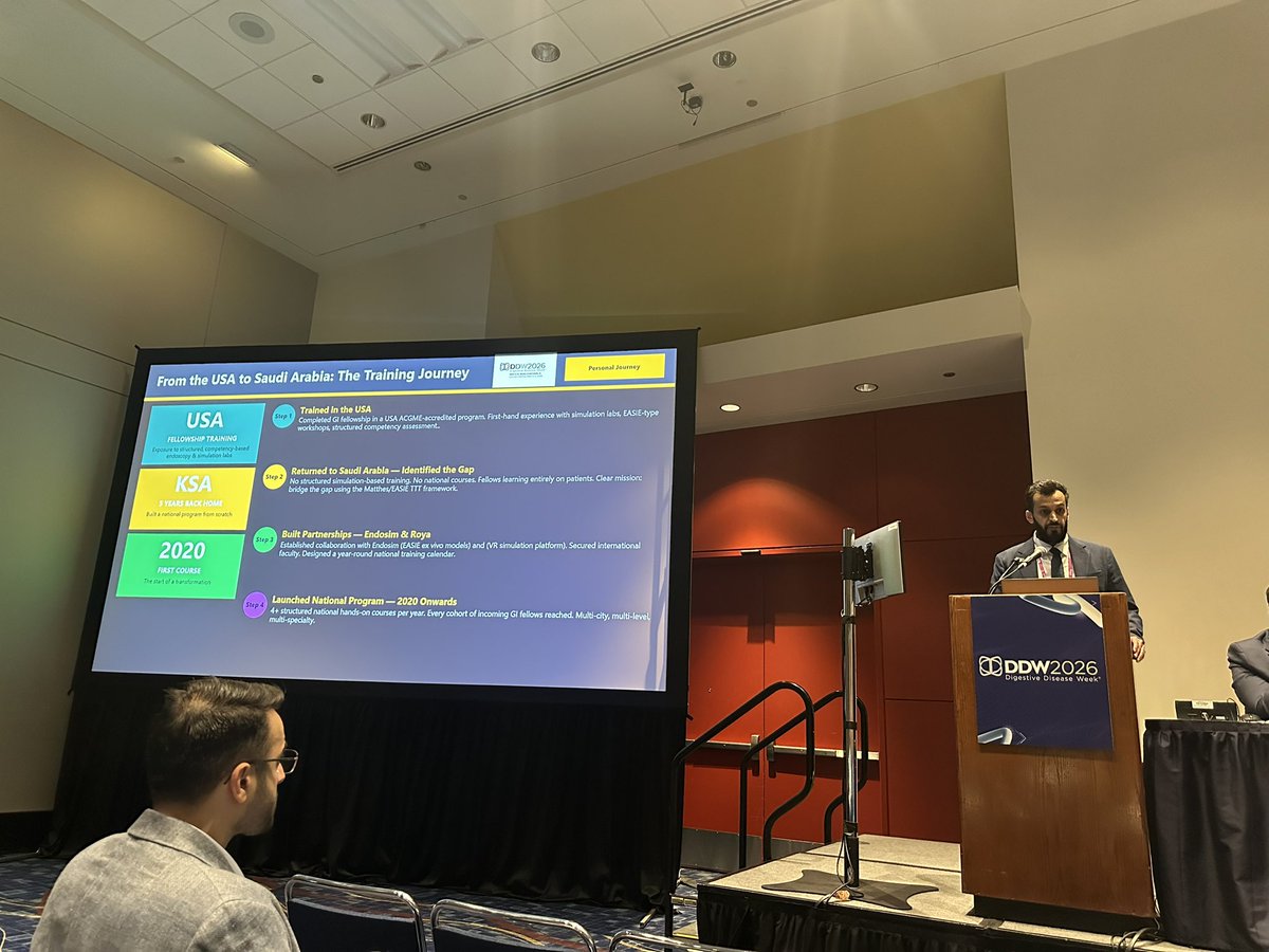 MazenAlmasry4's tweet image. Great session at #DDW2026 with @ASGEendoscopy &amp;amp; @SGA_KSA. 🌍

Special to reconnect with leaders from @KFSHRC where I completed my med school. 

Impressive to see how thoughtfully training programs are being built to support the next generation of gastroenterologists. #MedEd 📚
