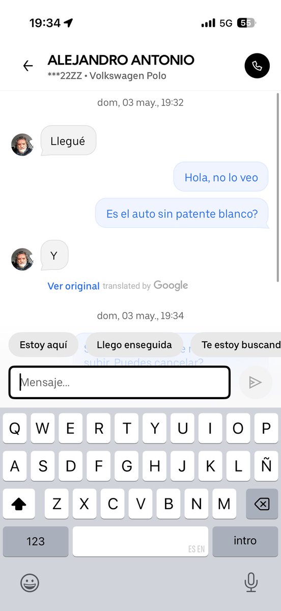Si vinieron a ver a los Jonas a Argentina o bien se mueven en Uber por Buenos Aires, atención con este conductor: 
No usa patente, cuando le preguntas no le da importancia y se niega a cancelar el recorrido. NO LO TOMEN