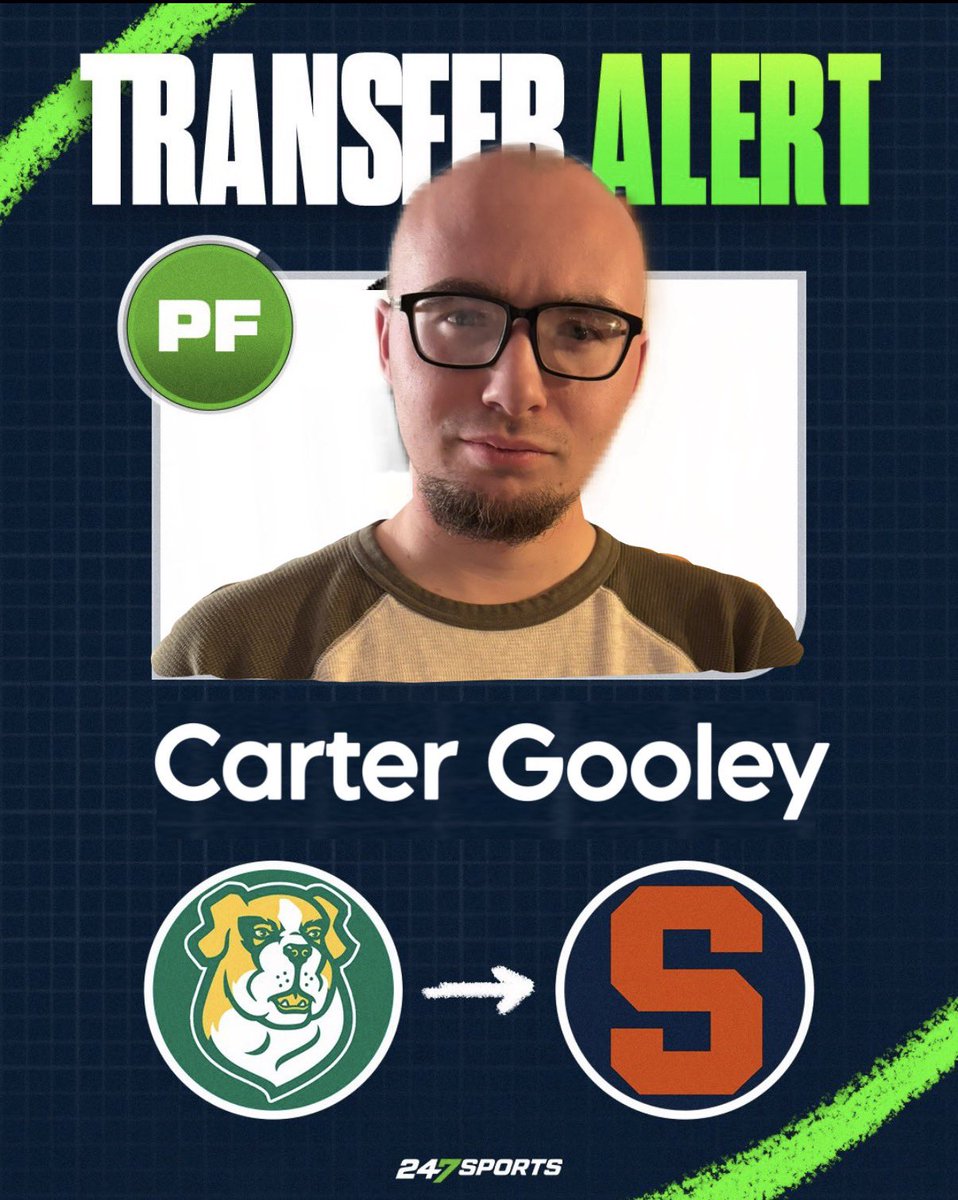 GooleyLogan's tweet photo. BREAKING: Siena alumni Carter Gooley transferring to Syracuse University. Gooley still has 4 years of college eligibility. Another McNamara carry over from Siena https://t.co/3XP8GUIDrv