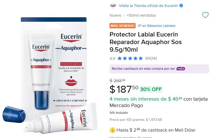 OfertonesMex's tweet image. BALSAMO DE LABIOS AQUAPHOR DE EUCERIN🔥
Protector Labial Eucerin Reparador Aquaphor Sos 9.5g/10ml

👉🏽Ir al producto: meli.la/1tjCfyr

Precio Original: $268
💋Precio Oferta: $187

⚡️Únete a nuestros otros grupos: 
ofertonesmexico.com.mx

#Belleza@ofertones #OfertasMerca…