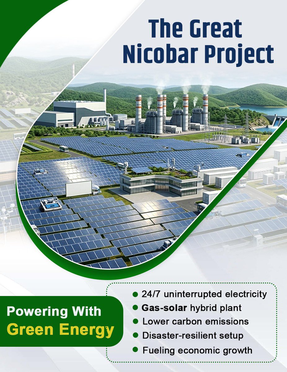 Honey1426439's tweet image. Clean energy for a brighter tomorrow! ⚡ Our gas-solar hybrid plant will provide 24/7 uninterrupted, low-emission power to fuel economic growth while staying disaster-resilient. ☀️🔋
#GreenEnergy #CleanTech #RenewableEnergy #GreatNicobarProject