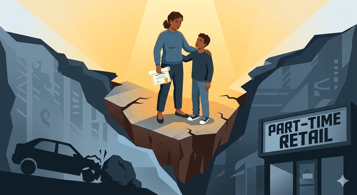 ReframePolitics's tweet image. BI's new headline makes you roll your eyes at a safety net: "She received a $20,000 basic income. Two years later, she's back to working multiple jobs."
​The implied narrative? Free money doesn't work.
The actual story? Let's reframe it. 🧵 #MediaLiteracy #BasicIncome
