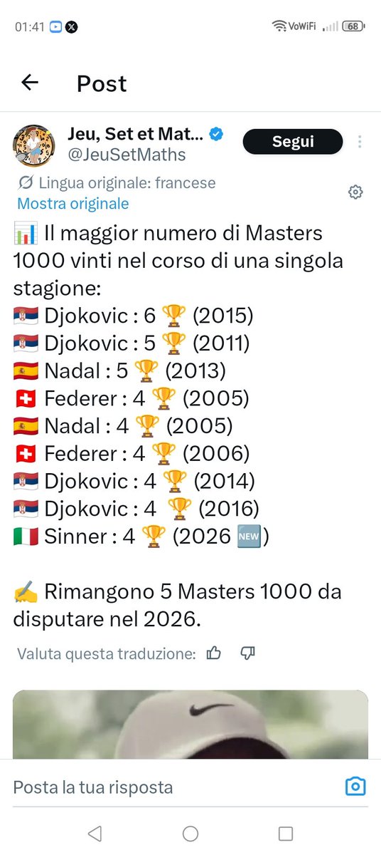 LucaS205320's tweet image. Se #Sinner gli batte anche questo di record, #Djokovic e i #Noletard si tagliano le vene